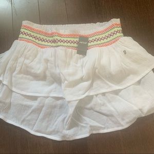 NWT AERIE WHITE FRILL COLOURED SHORT DRESS SKIRT AE SIZE XS